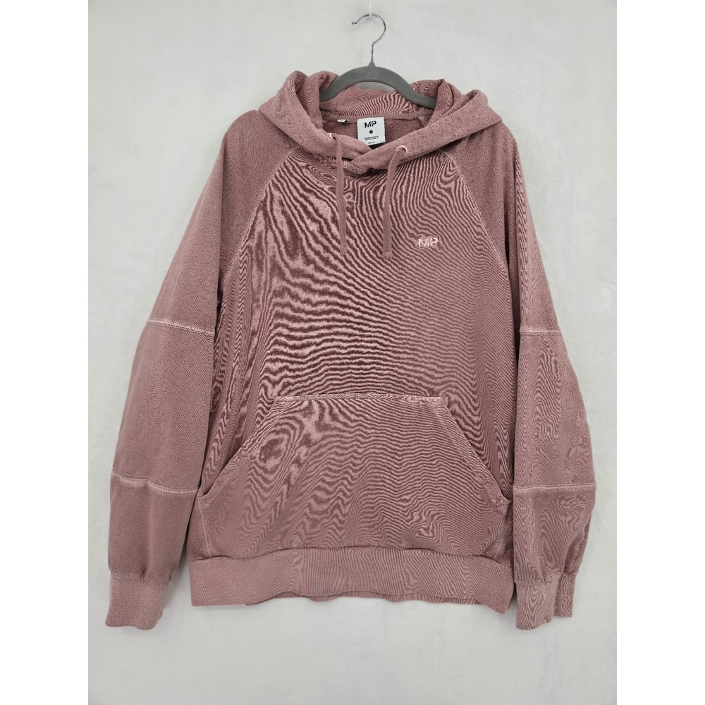 MP Myprotein Mens Cotton French Terry Hoodie Mauve Pink Large Raglan Pullover
